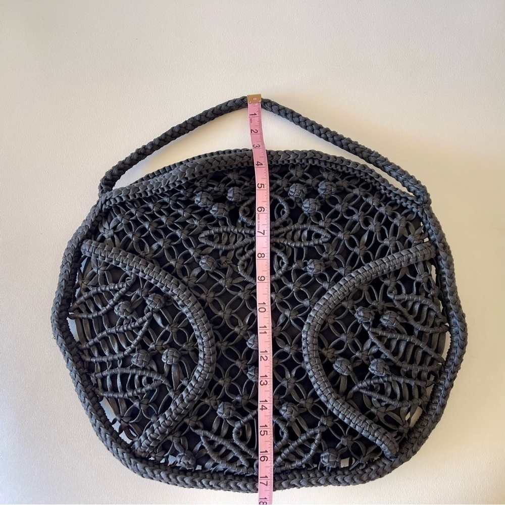 Anthropologie Bag Made on Earth for David & Scotti Macramé Knotted Braided Black - Picture 4 of 9
